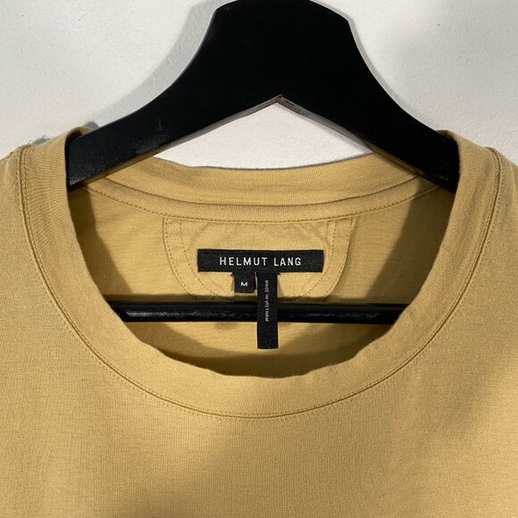 Helmut Lang Basic Tan S/S Tall Tee mens size medium - Picture 3 of 5